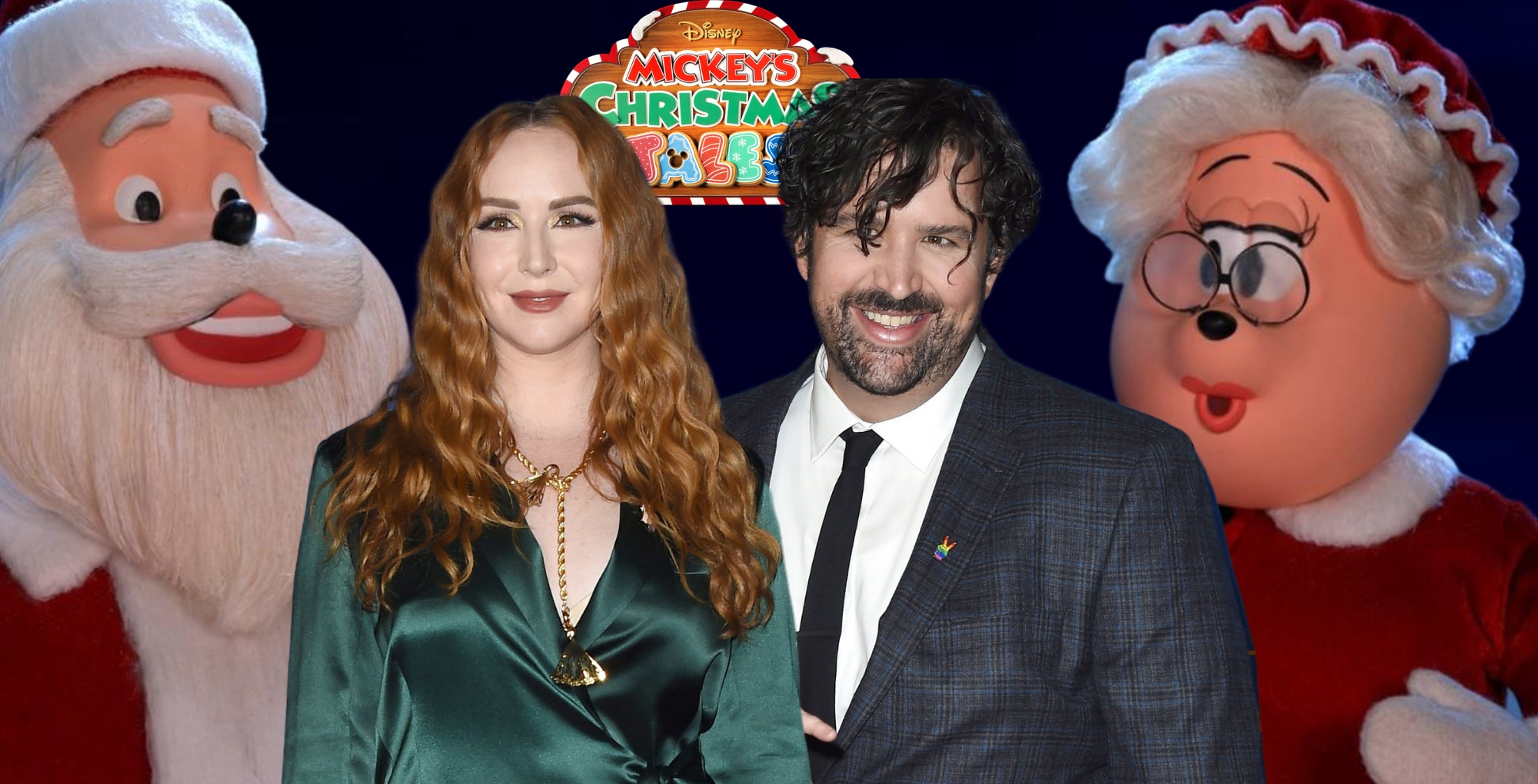 camryn grimes and brock powell along with mr. and mrs. claus.