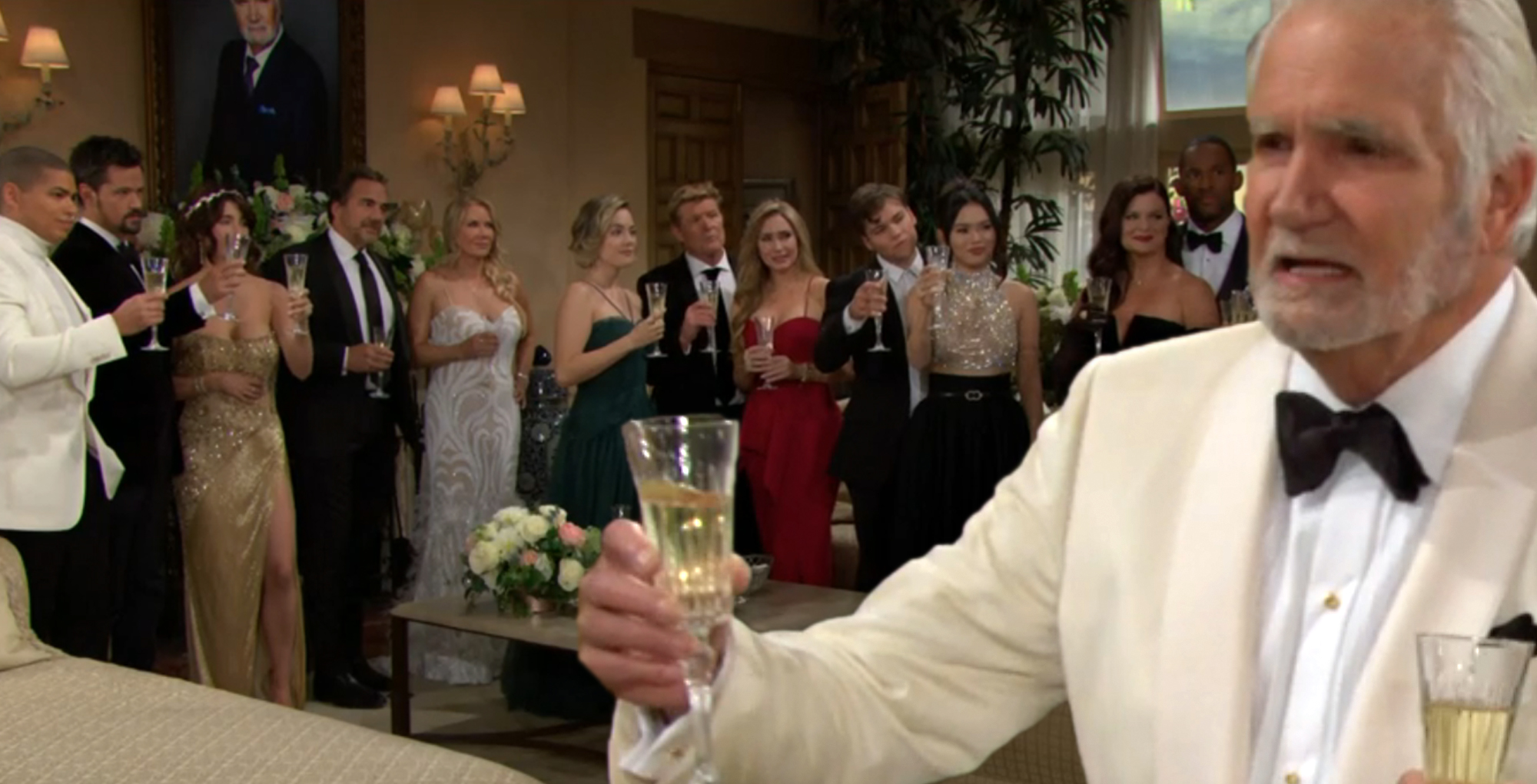 eric forrester toasts his entire family on bold and the beautiful.
