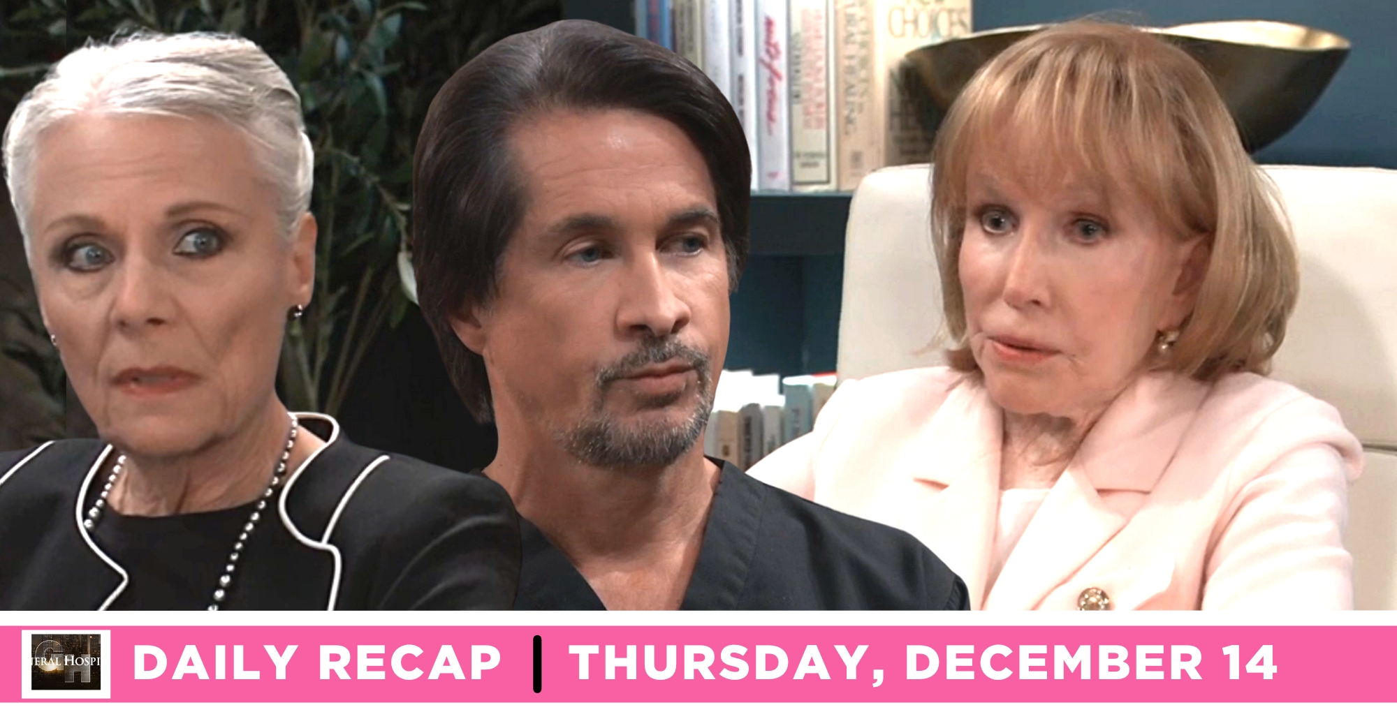 monica quartermaine and tracy quartermaine are on hamilton finn’s side on general hospital recap for Thursday, december 14, 2023.