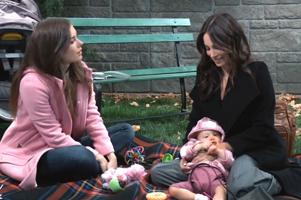 general hospital willow, molly and baby amelia.