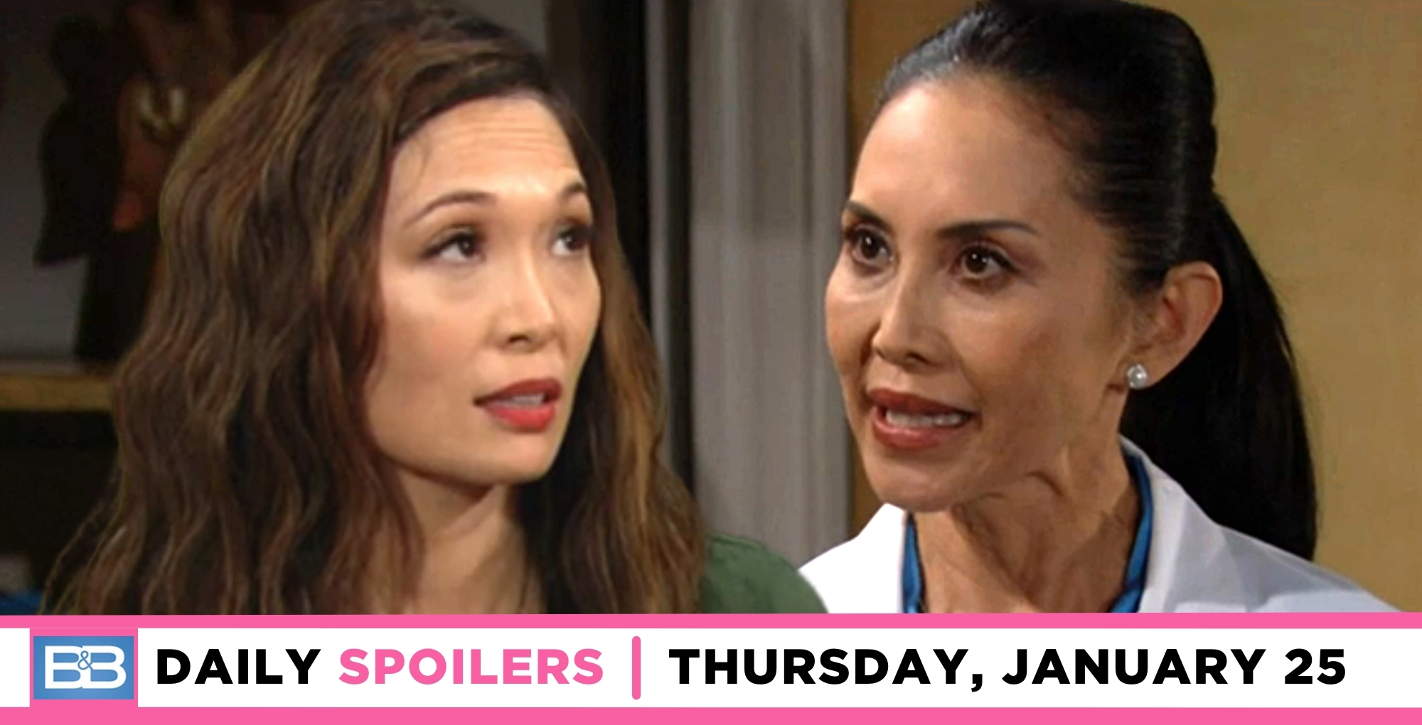 the bold and the beautiful spoilers for january 25, 2024, episode 9195, has poppy sparring with her sister li.