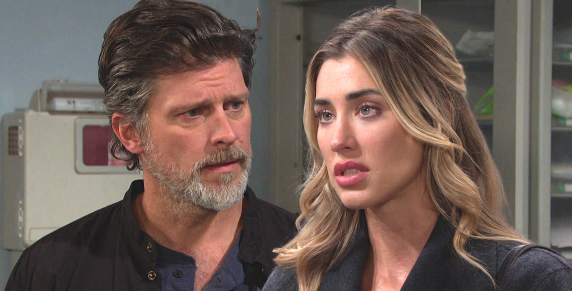eric brady looking at sloan petersen brady on days of our lives.