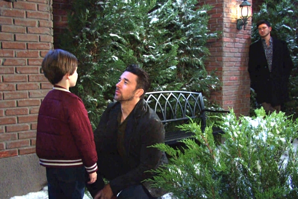 soap operas days of our lives thomas, chad and alex watching from afar.