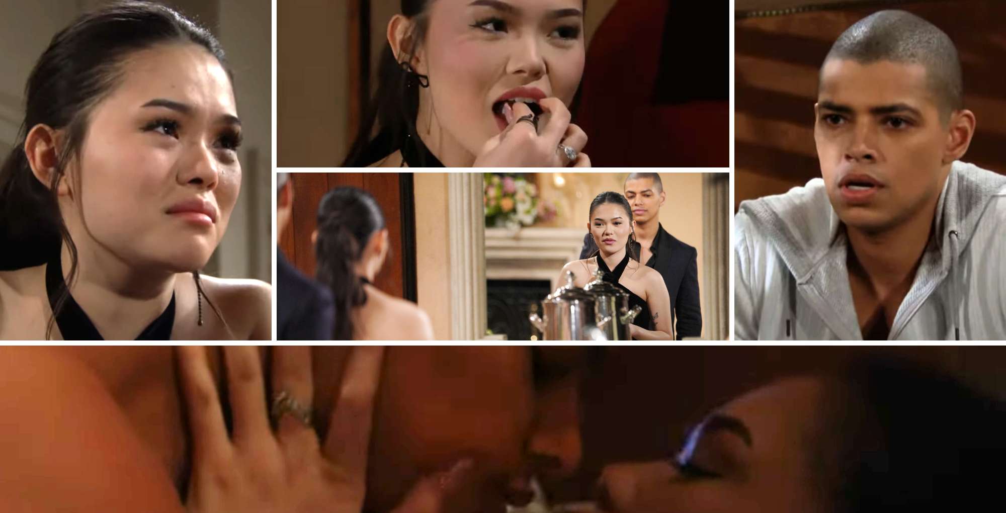 collage of luna and zende and the mints on the bold and the beautiful.