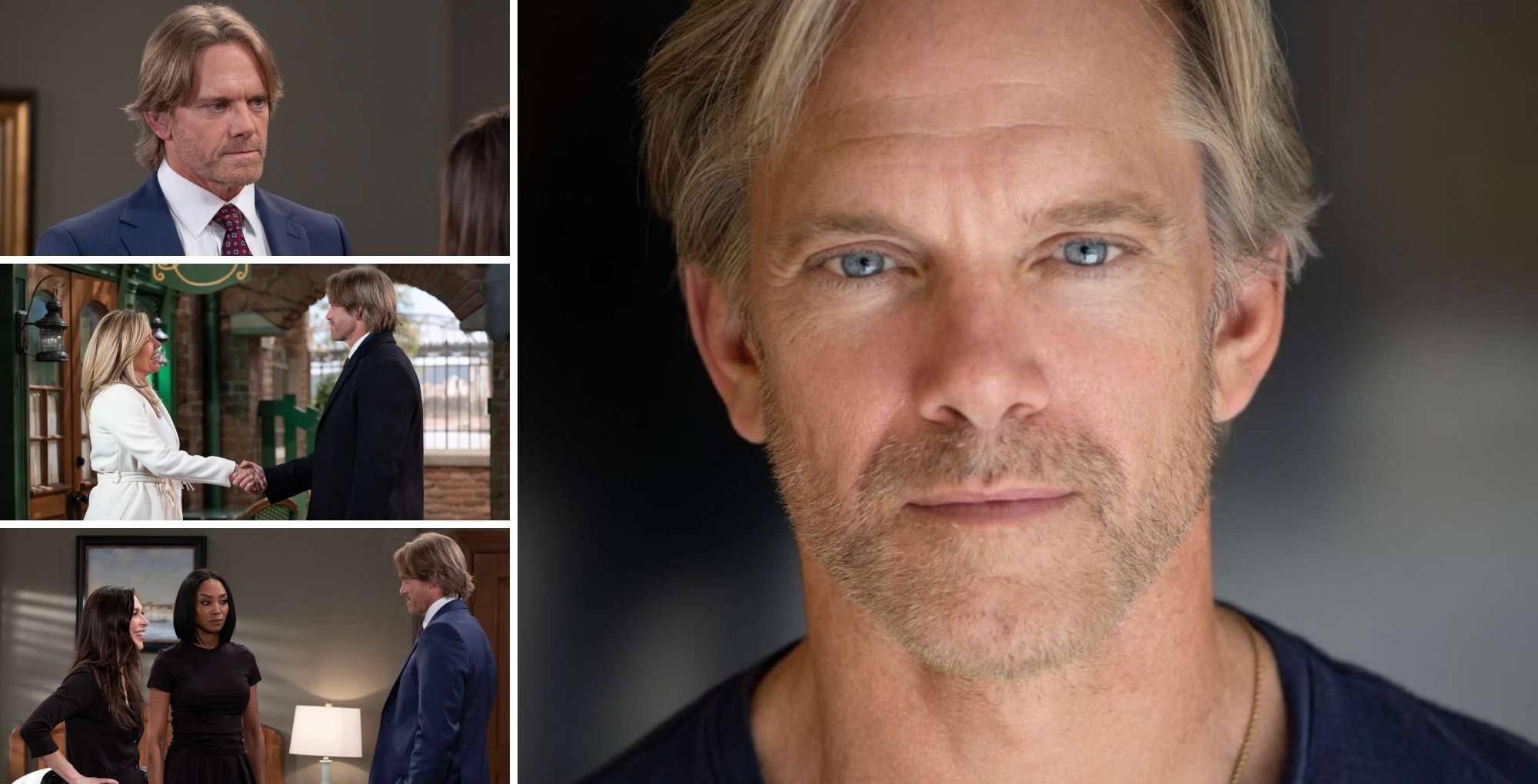 adam harrington with scenes from general hospital featuring john jagger cates, jordan, carly, and anna.