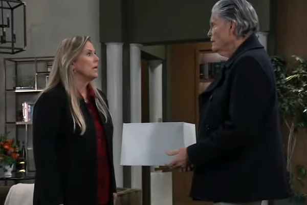 general hospital february 16, 2024, laura talks with cyrus at her home.