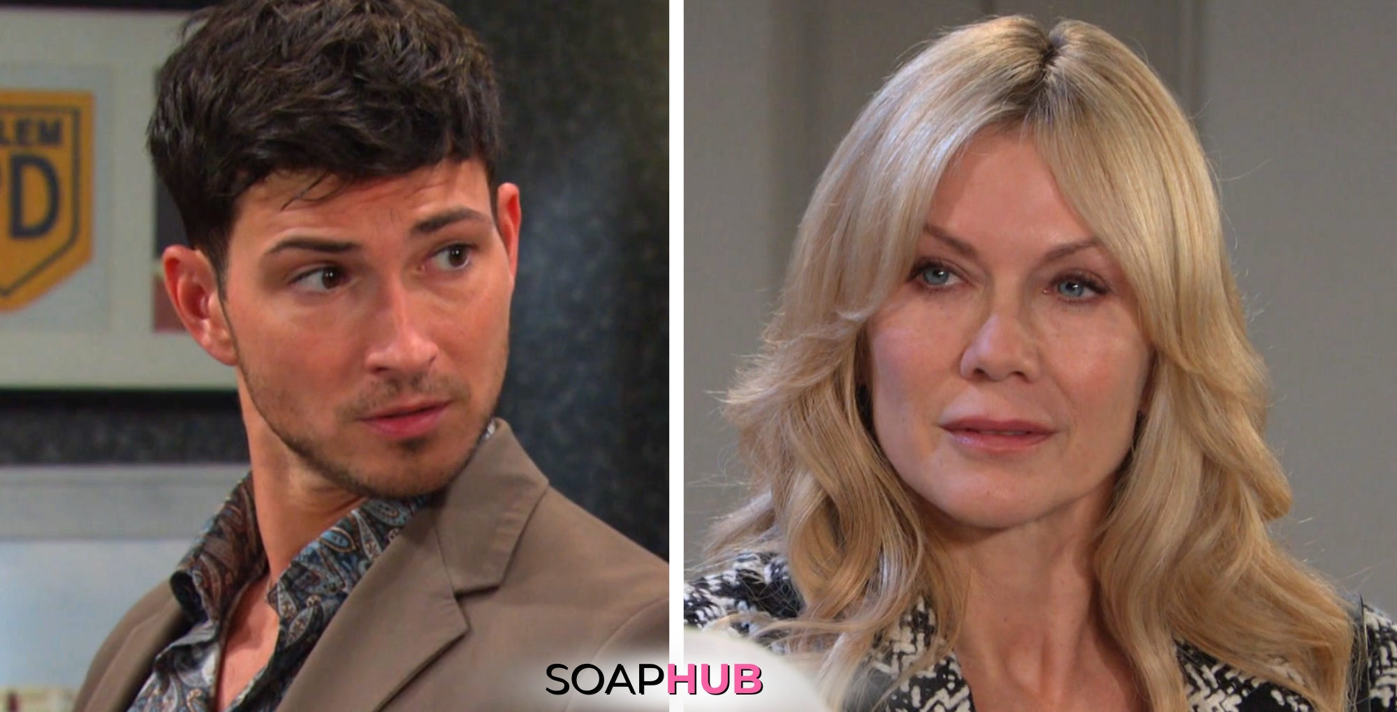 Alex and Kristen on Days of our Lives with the Soap Hub logo across the bottom.