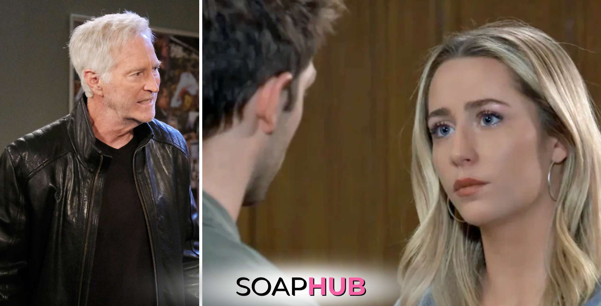 John on Days of our Lives and Dex and Joss on General Hospital with the Soap Hub logo across the bottom.