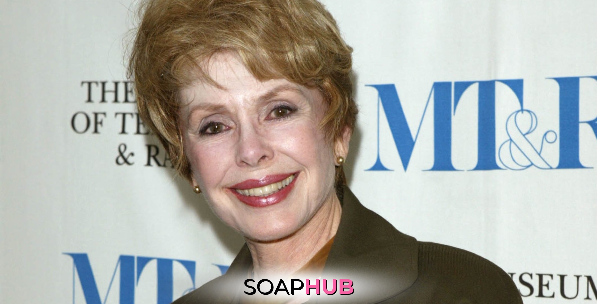 All My Children alum Barbara Rush with the Soap Hub logo across the bottom.