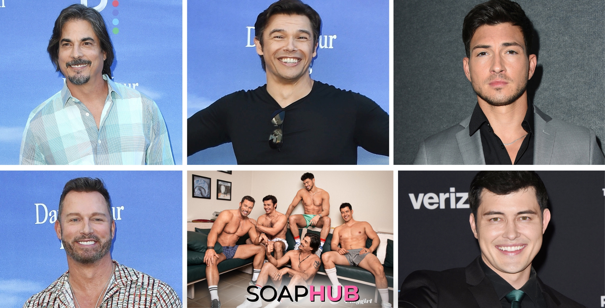 Bryan Dattilo, Christopher Sean, Robert Scott Wilson, Eric Martsolf, Paul Telfer, Soap Hub logo Playgirl