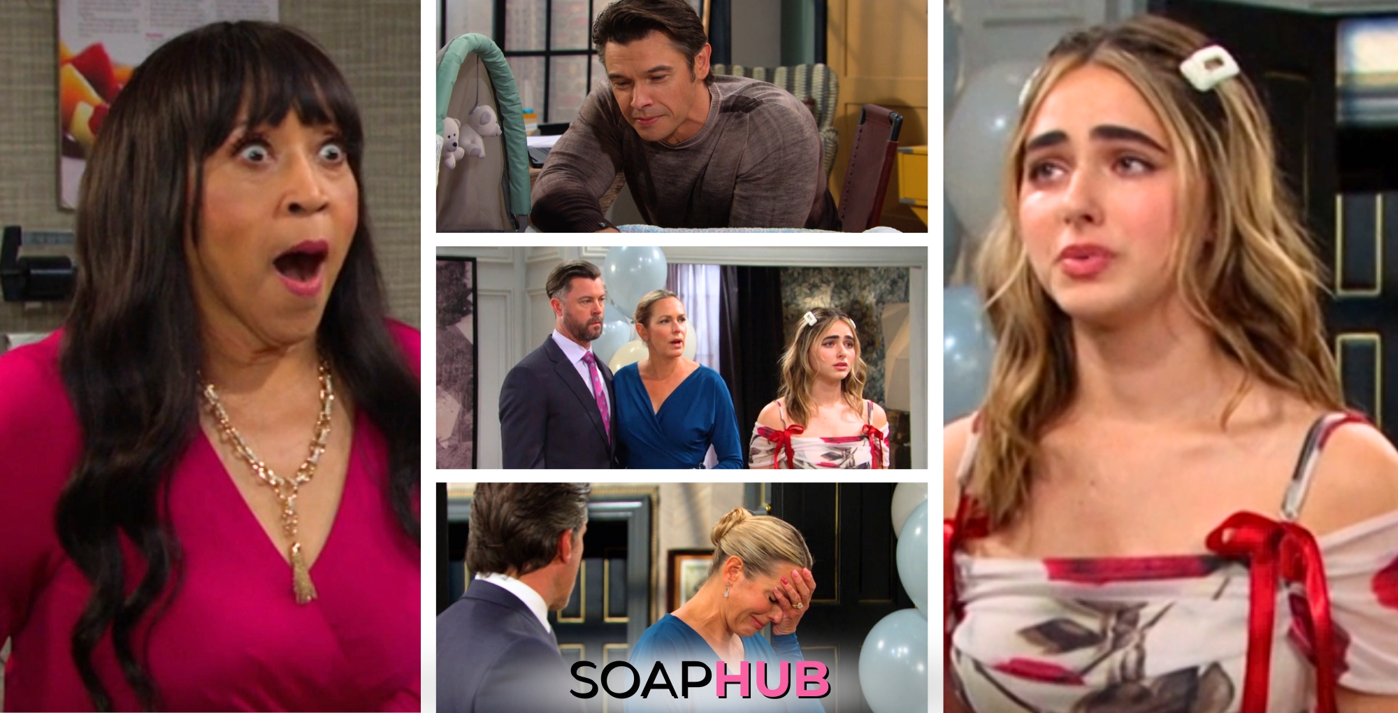 Collage from the Friday, April 1, 2024, episode of Days of Our Lives with Soap Hub logo running at the bottom