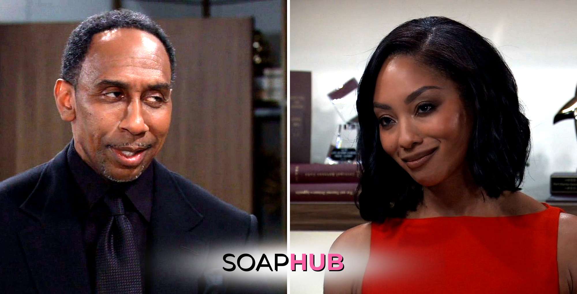 Brick and Jordan looking at each other with the Soap Hub logo across the bottom.