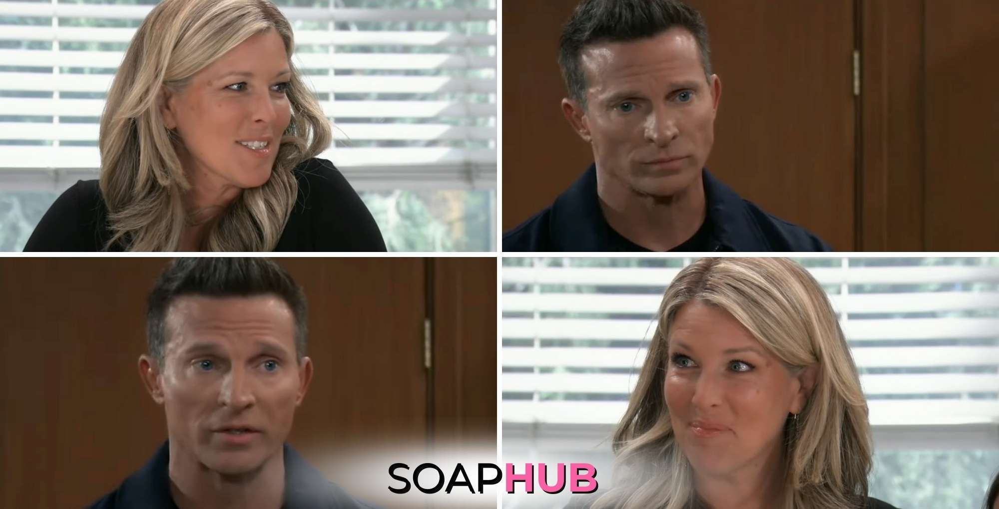 Carly and Jason from General Hospital with the Soap Hub logo across the bottom.