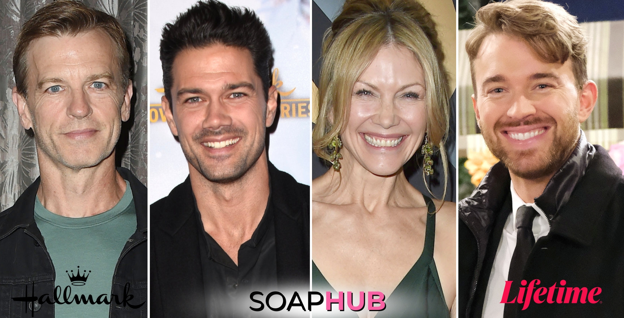 Trevor St. John, Ryan Paevey, Stacy Haiduk, and Chandler Massey with the Soap Hub logo across the bottom.