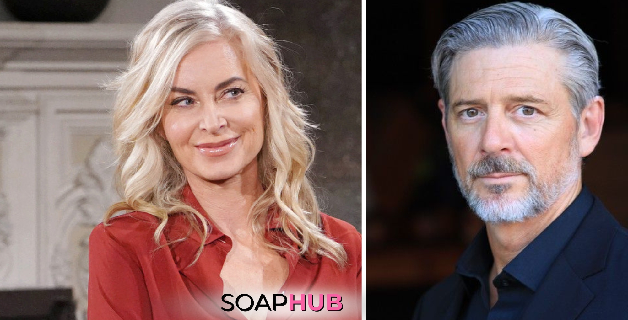 Ashley Abbott from The Young and the Restless, Christopher Cousins with the Soap Hub logo across the bottom.