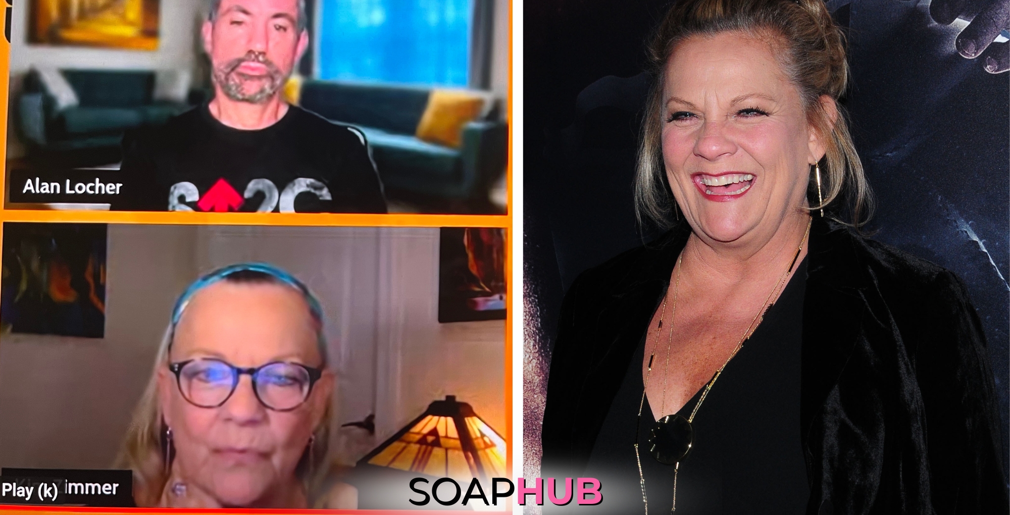 Kim Zimmer Alan Locher Soap Hub logo