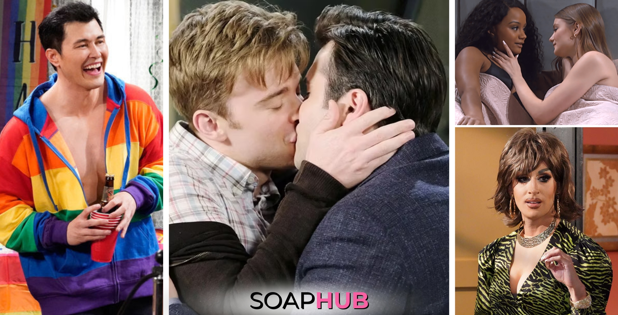 Will and Sonny, Paul, Jackie Cox, Allie and Chanel on Days of Our Lives with the Soap Hub logo across the bottom.