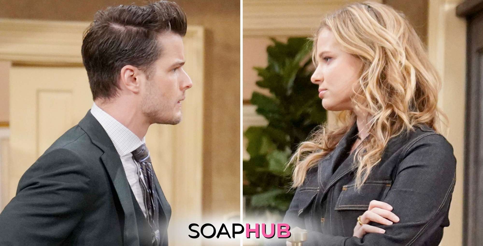The Young and the Restless July 1 Kyle, Summer, and the Soap Hub logo.