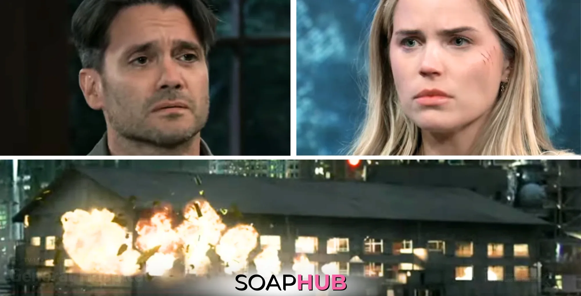 Dante and Sasha on the November 8, 2024 episode of General Hospital with the Soap Hub logo across the bottom.