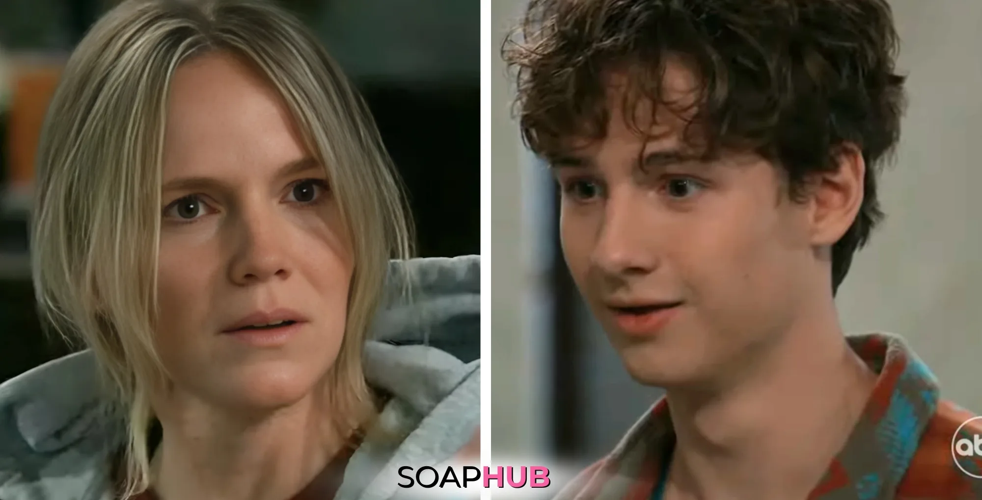 Lulu and Rocco on the November 27, 2024 episode of General Hospital with the Soap Hub logo across the bottom.