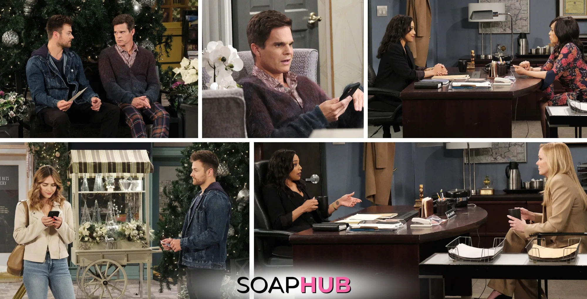 Days of our Lives spoilers photos for the December 27, 2024 episode with the Soap Hub logo across the bottom.