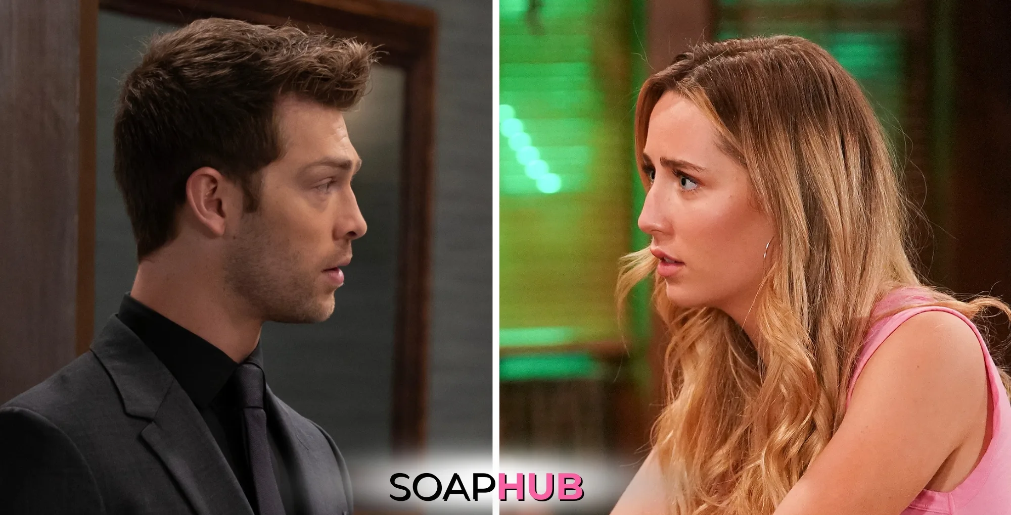 Dex reassures Josslyn in the spoilers for the Wednesday, December 11 episode of General Hospital, with the Soap Hub logo