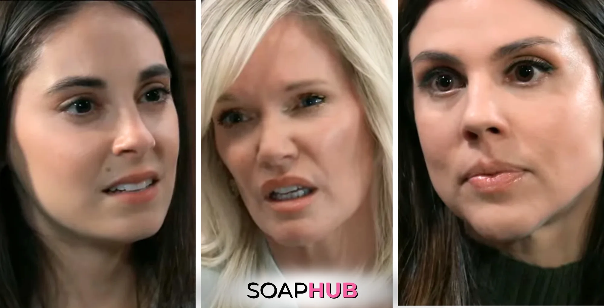 Molly, Ava, and Kristina on the December 6, 2024 episode of General Hospital with the Soap Hub logo across the bottom.