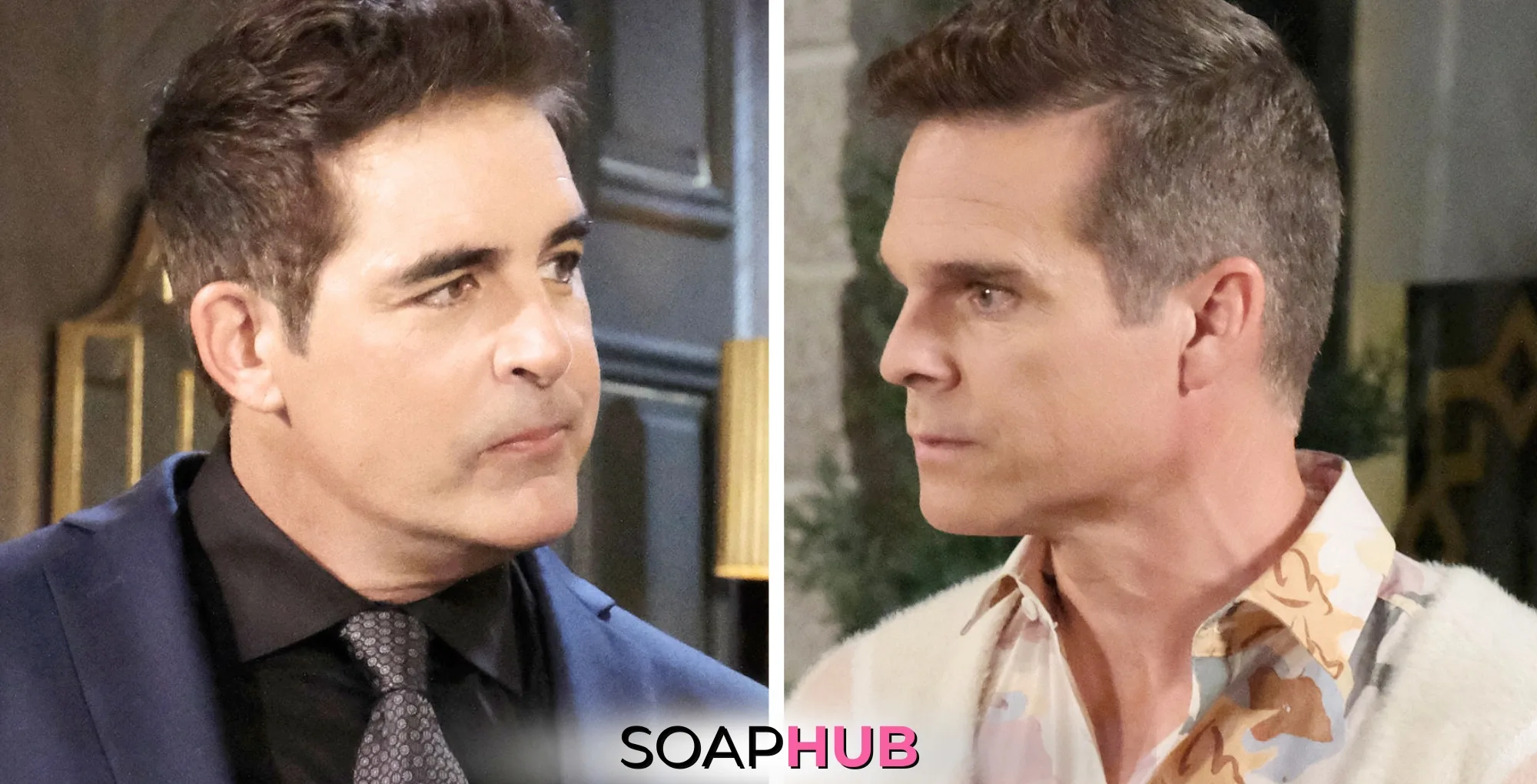 Rafe and Leo on Days of our Lives with the Soap Hub logo across the bottom.