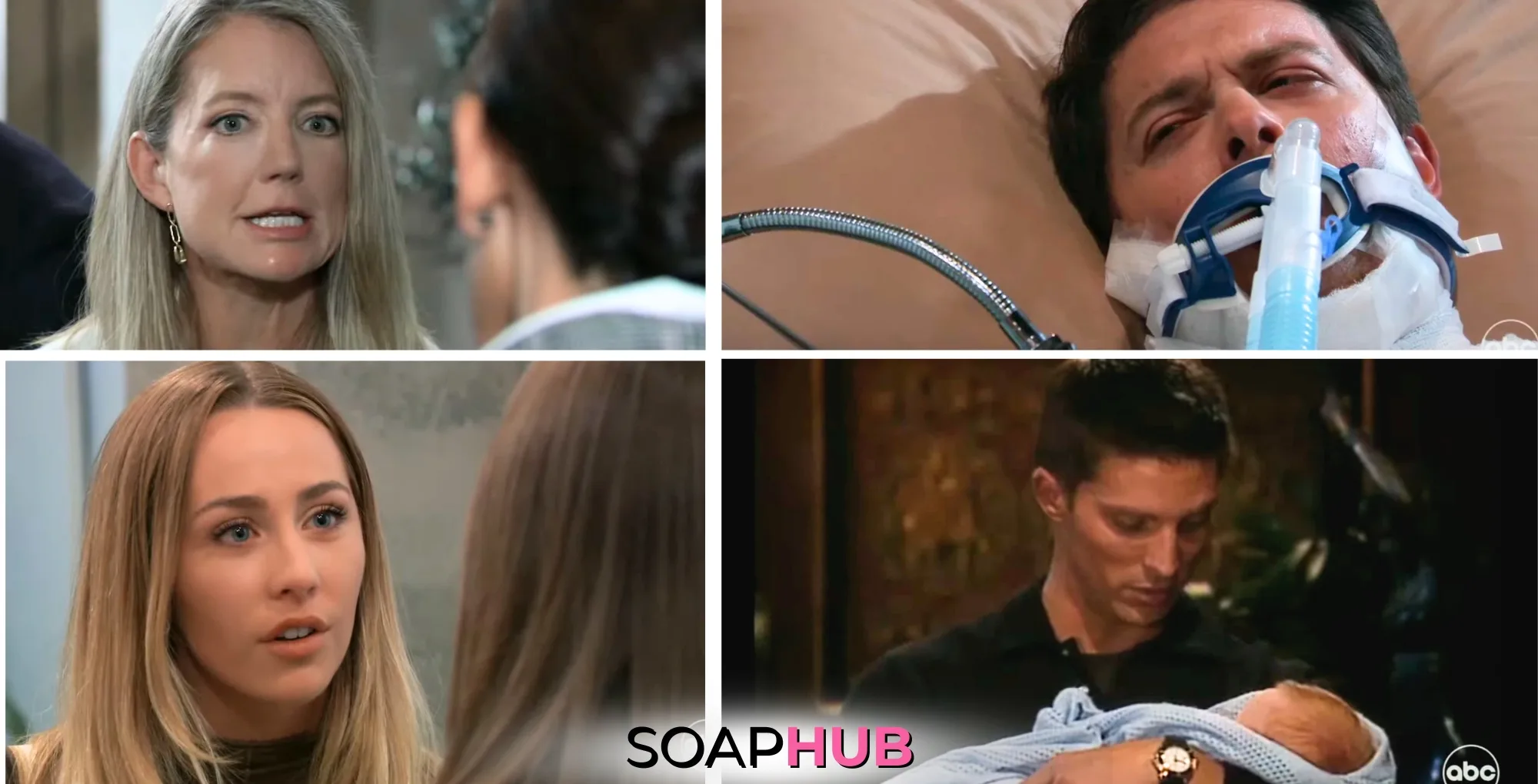 Nina, Michael, Jason, and Josslyn on the January 9, 2025 episode of General Hospital with the Soap Hub logo across the bottom.