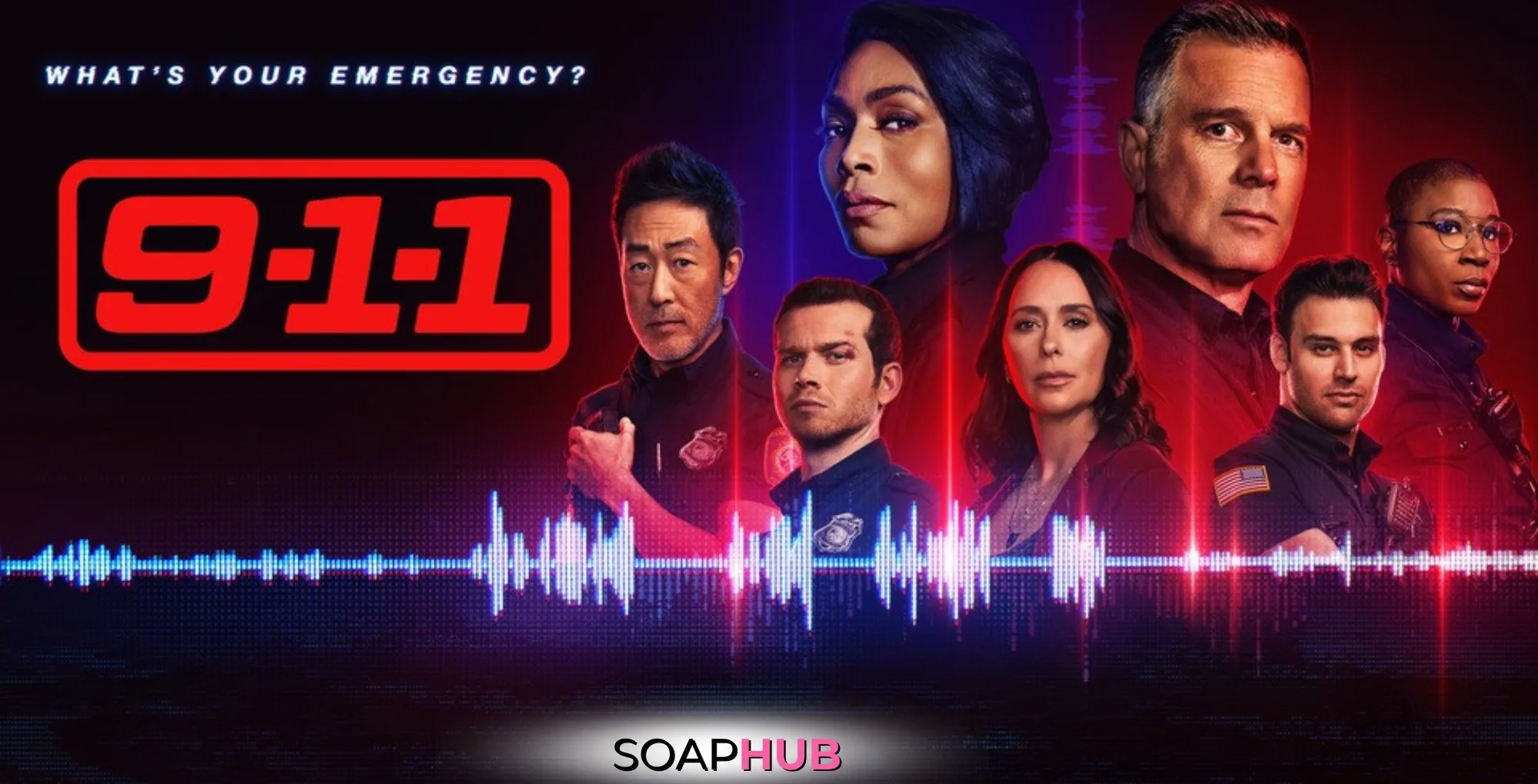9-1-1 midseason return with the Soap Hub logo.