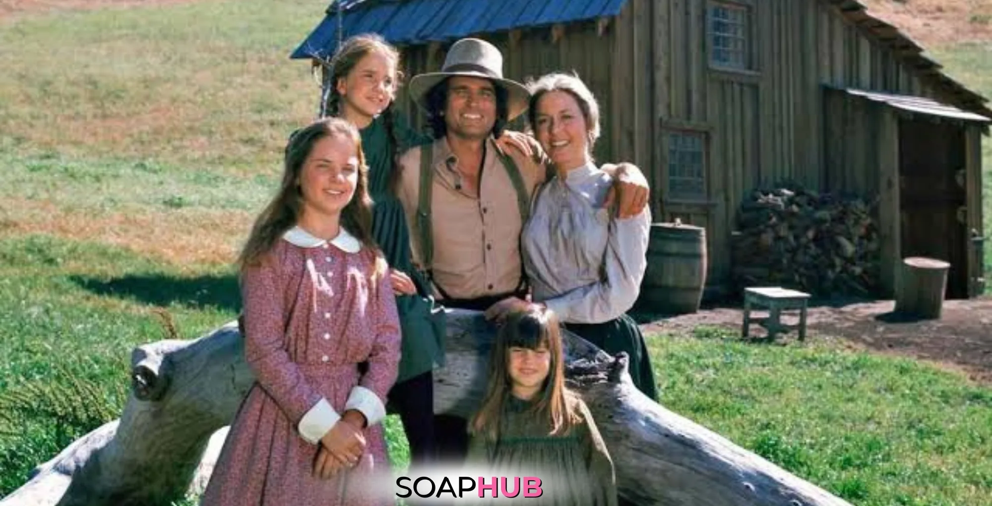 Cast of Little House on the Prairie with the Soap Hub logo