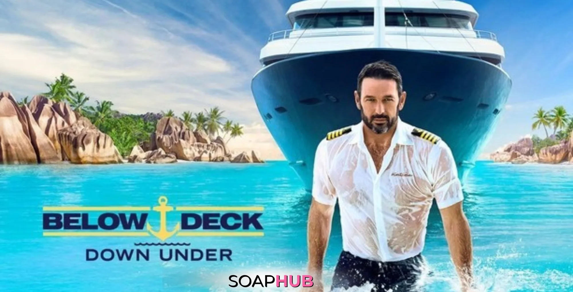 Below Deck Down Under Season 3 Captain Jason Chambers with the Soap Hub logo.