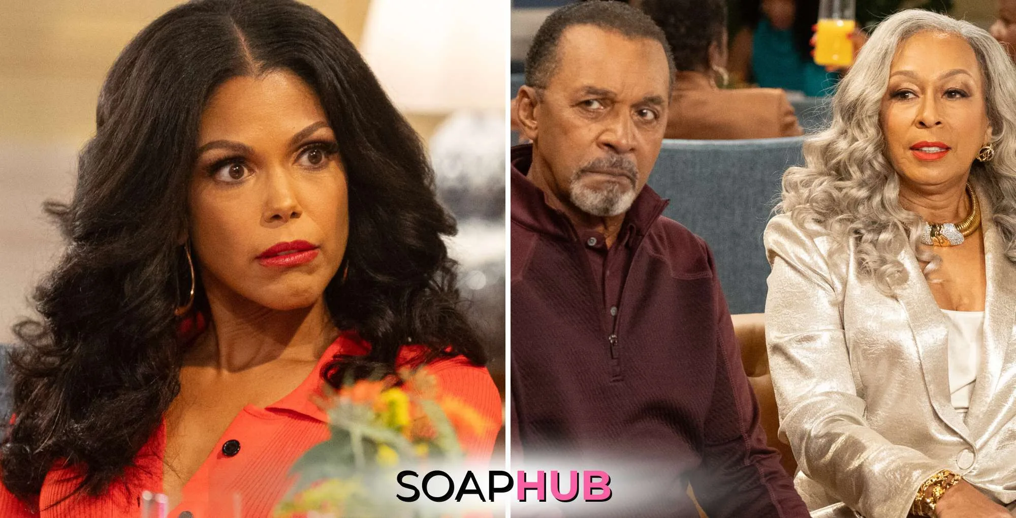 Beyond The Gates Recap February 26 Dani, Vernon, and Anita with the Soap Hub logo.