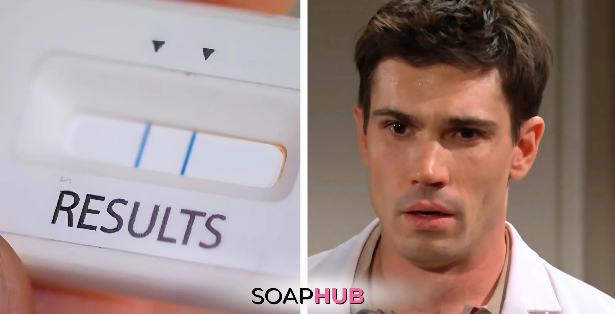 Bold and the Beautiful Finn's paternity drama with the Soap Hub logo.