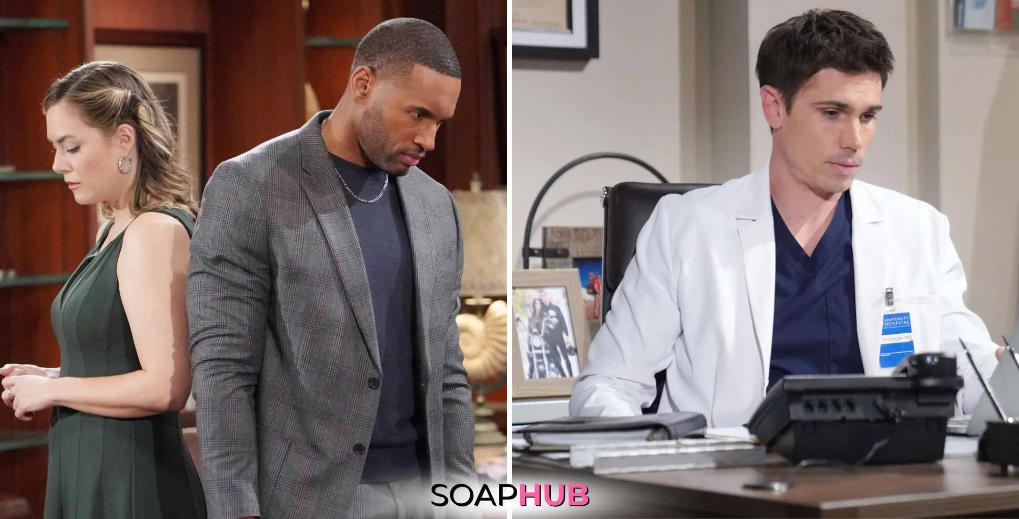 Bold and the Beautiful Recap February 17-21: Carter, Hope, Finn with the Soap Hub logo.