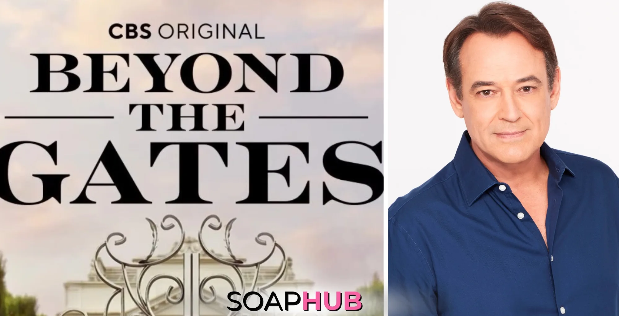Jon Lindstrom guest stars on CBS's upcoming new soap, Beyond the Gates, with Soap Hub logo