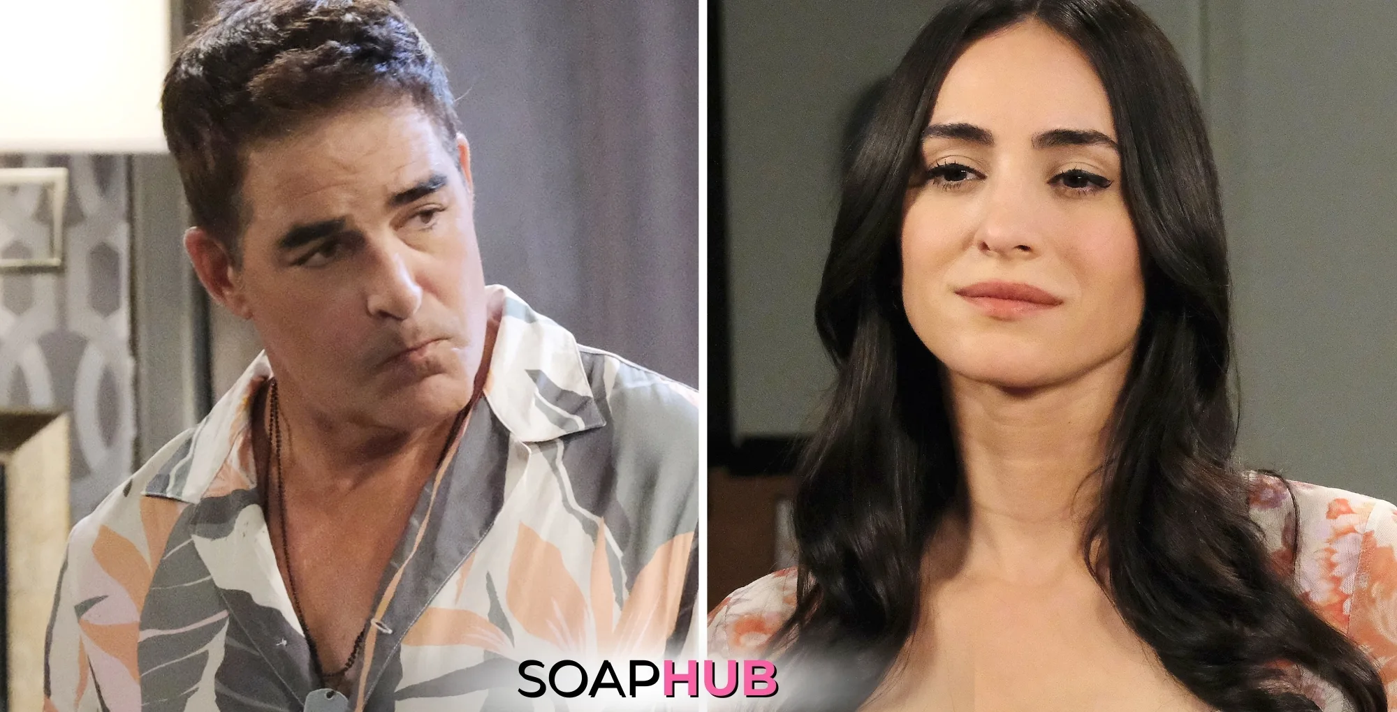 Days of Our Lives' Rafe/Arnold and Gabi with the Soap Hub logo across the bottom.