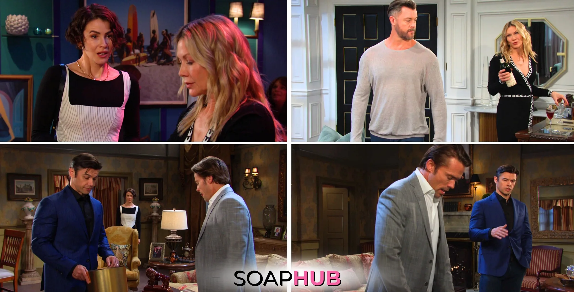 Collage of the Thursday, February 13 episode of Days of Our Lives, with the Soap Hub logo