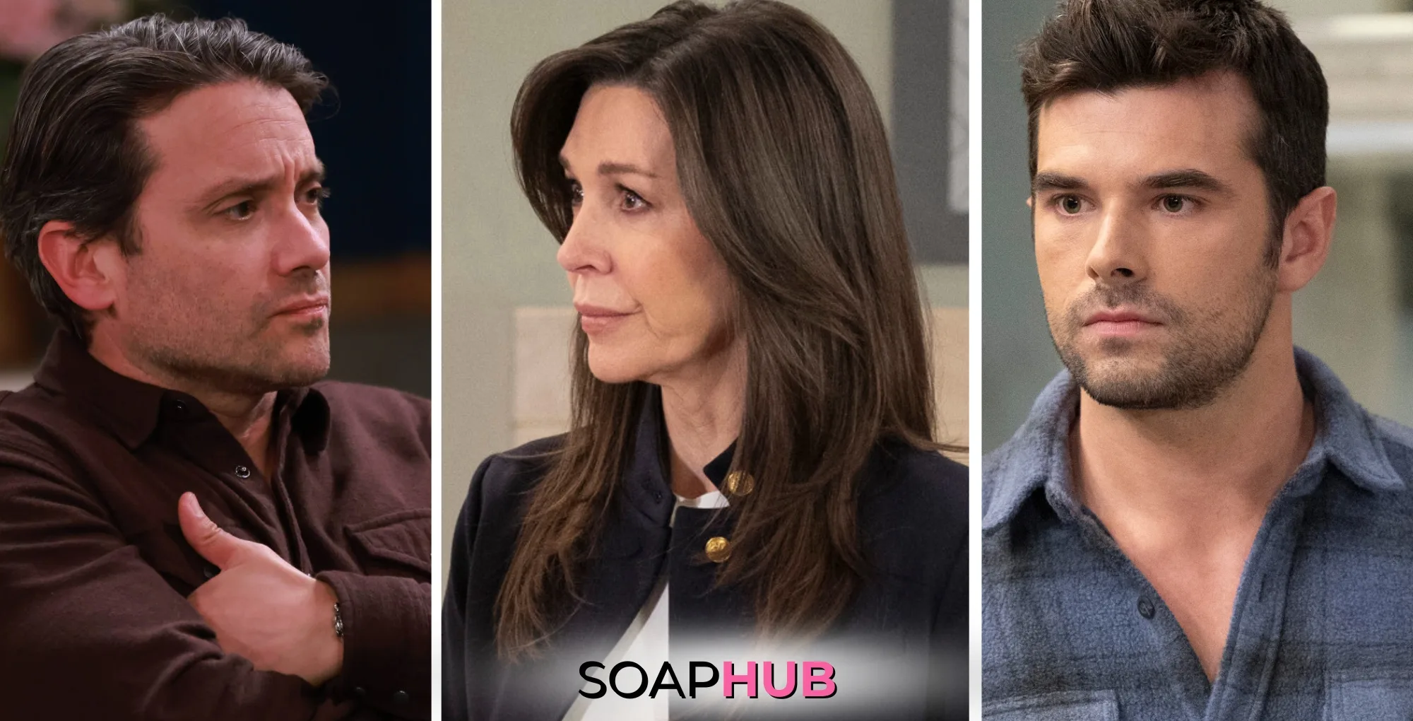 General Hospital Dante Anna and Chase with the Soap Hub logo