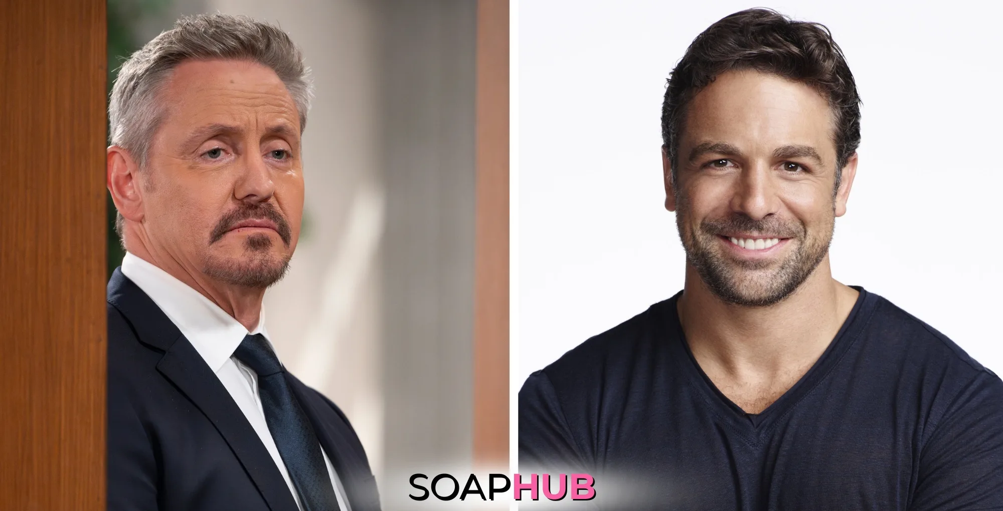 General Hospital Charles Mesure and Chris McKenna with the Soap Hub logo.