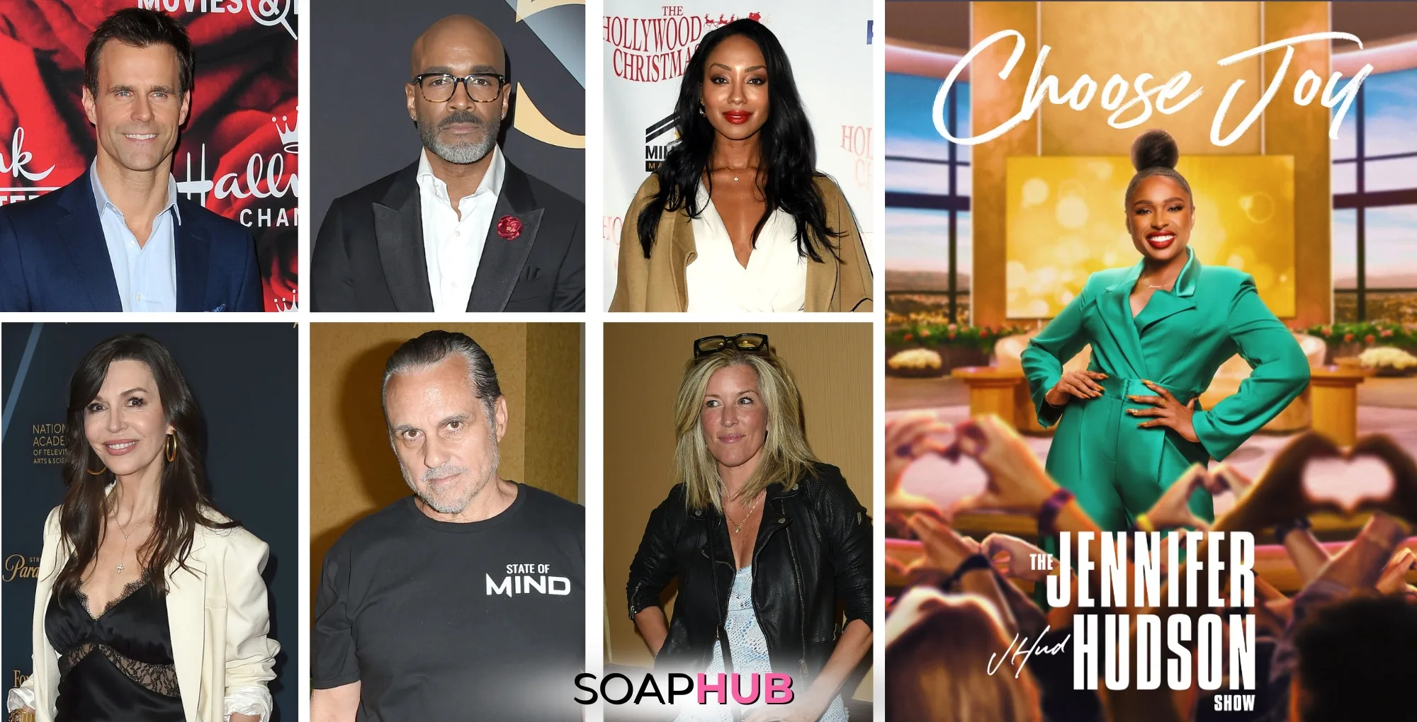 General Hospital cast members Cameron Mathison, Donnell Turner Tanisha Harper, Finola Hughes, Maurice Benard, and Laura Wright are appearing on The Jennifer Hudson Show with Soap Hub logo