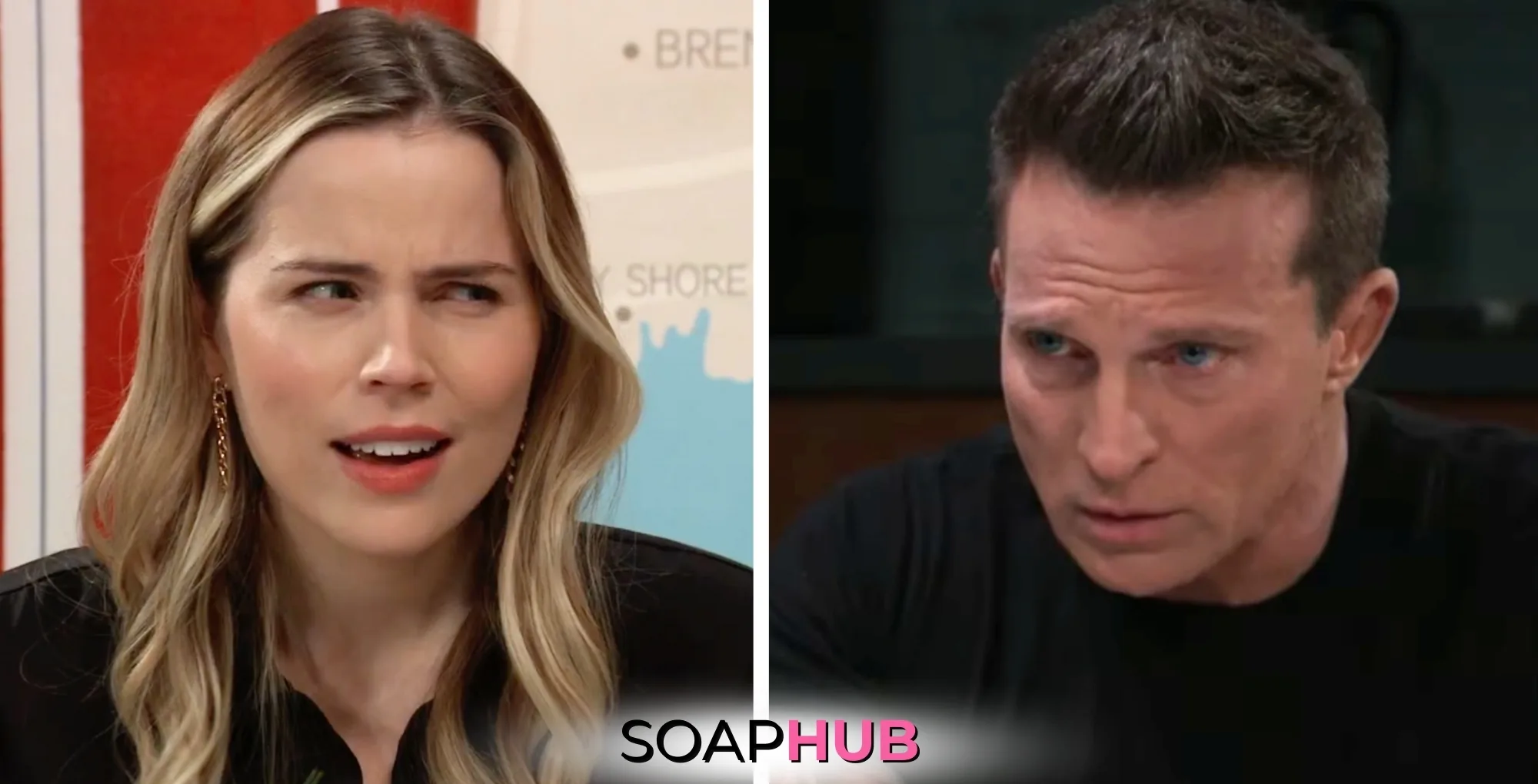 General Hospital's Sasha and Jason with the Soap Hub logo across the bottom.