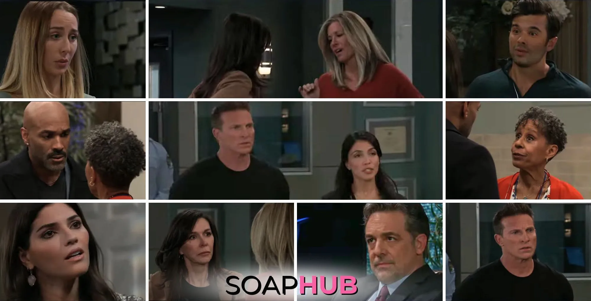 The cast of General Hospital with the Soap Hub logo across the bottom.