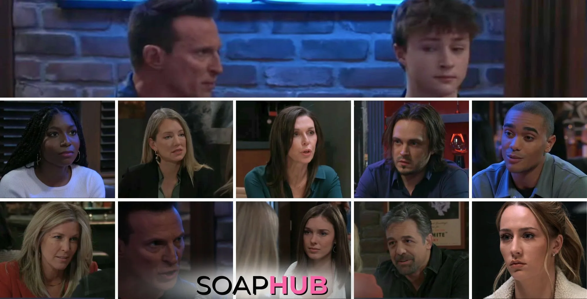 The cast of General Hospital with the Soap Hub logo across the bottom.