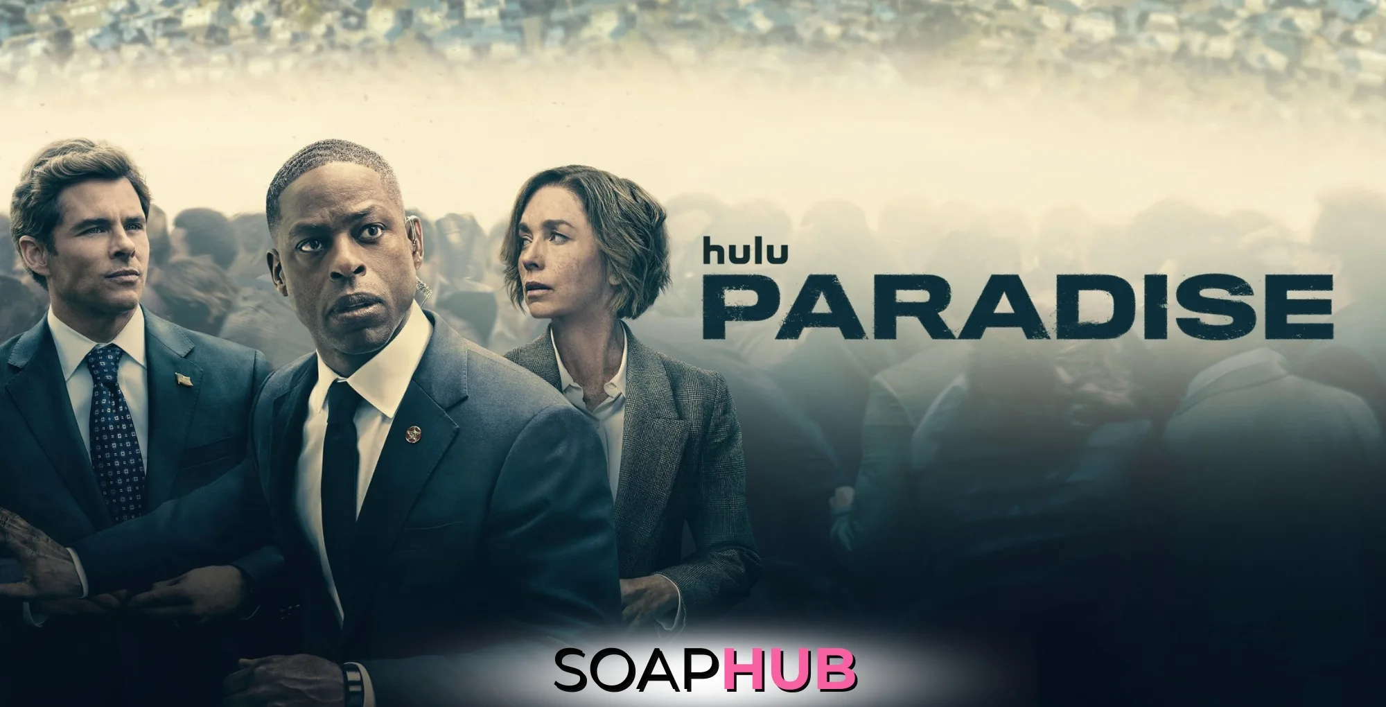 Hulu series Paradise with the Soap Hub logo