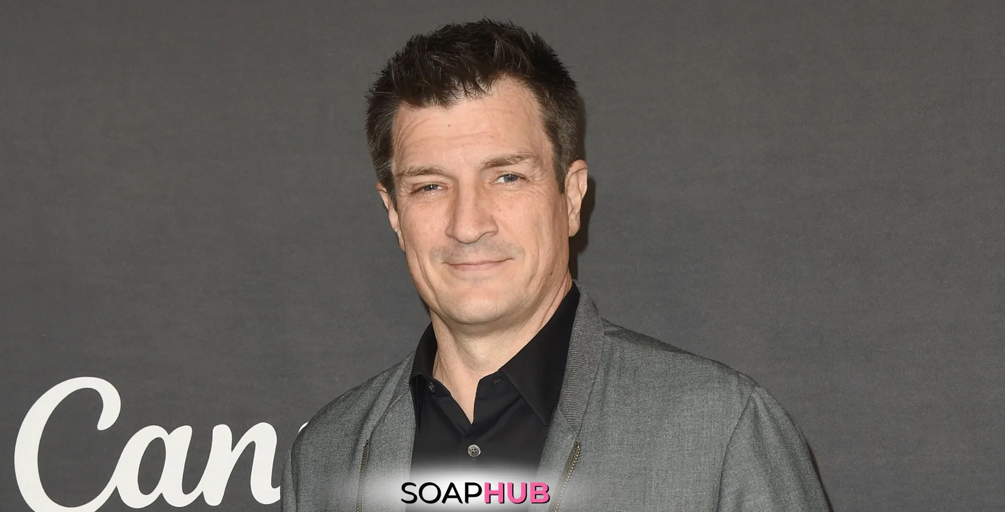 Nathan Fillion with the Soap Hub logo across the bottom.