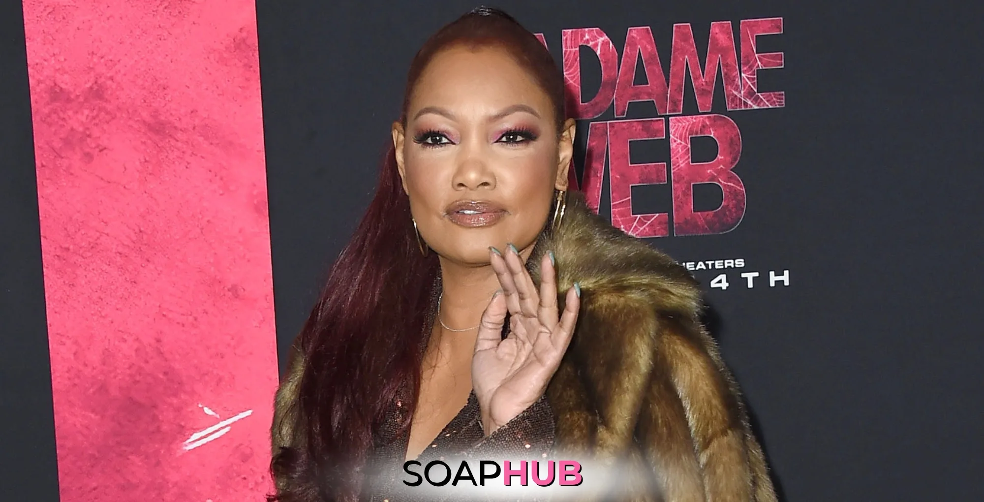 Real Housewives of Beverly Hills Garcelle Beauvais with the Sopa hub logo.