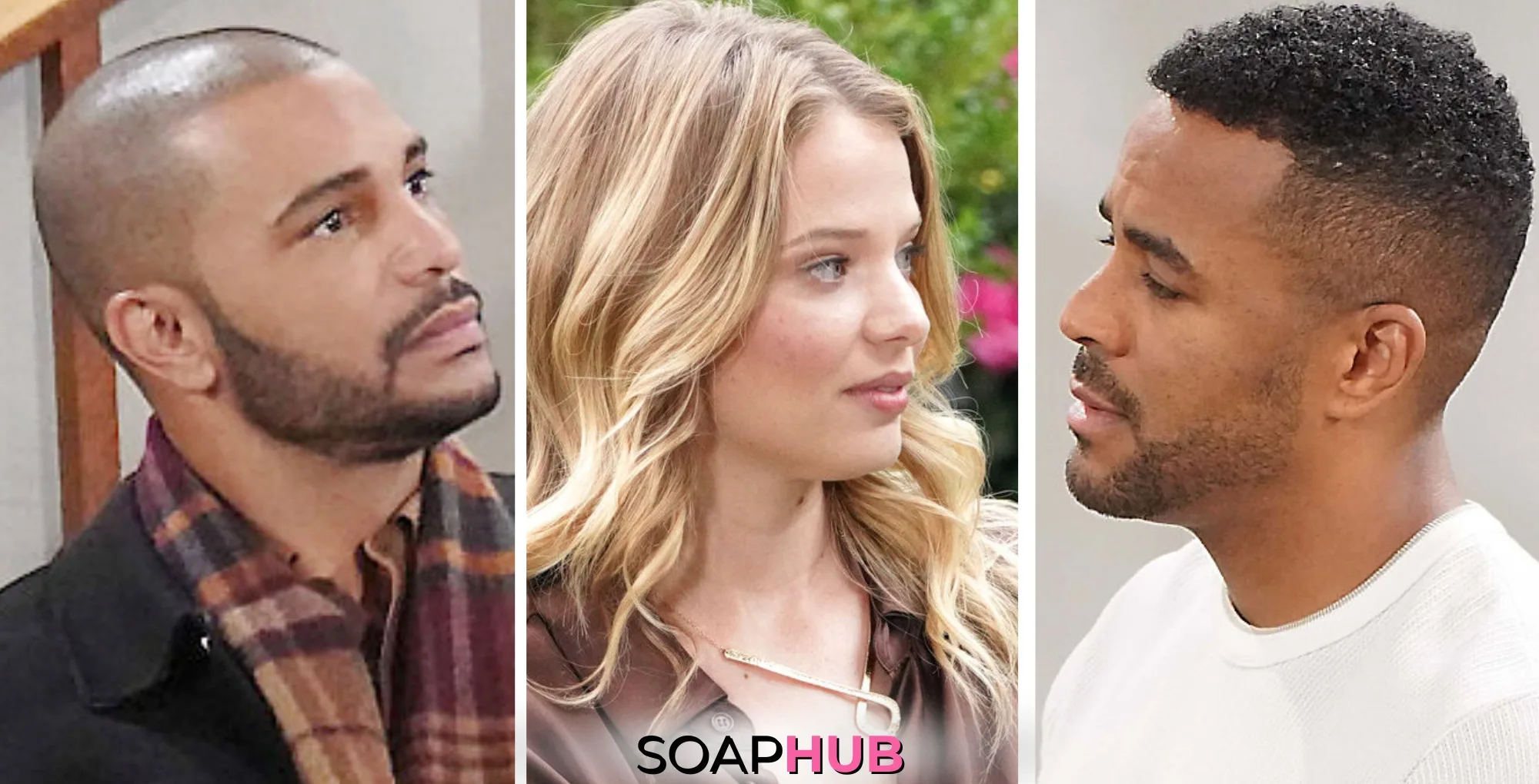 Holden, Summer, and Nate are featured players in The Young and the Restless Spoilers for the week of February 10-14, 2025, With Soap Hub logo