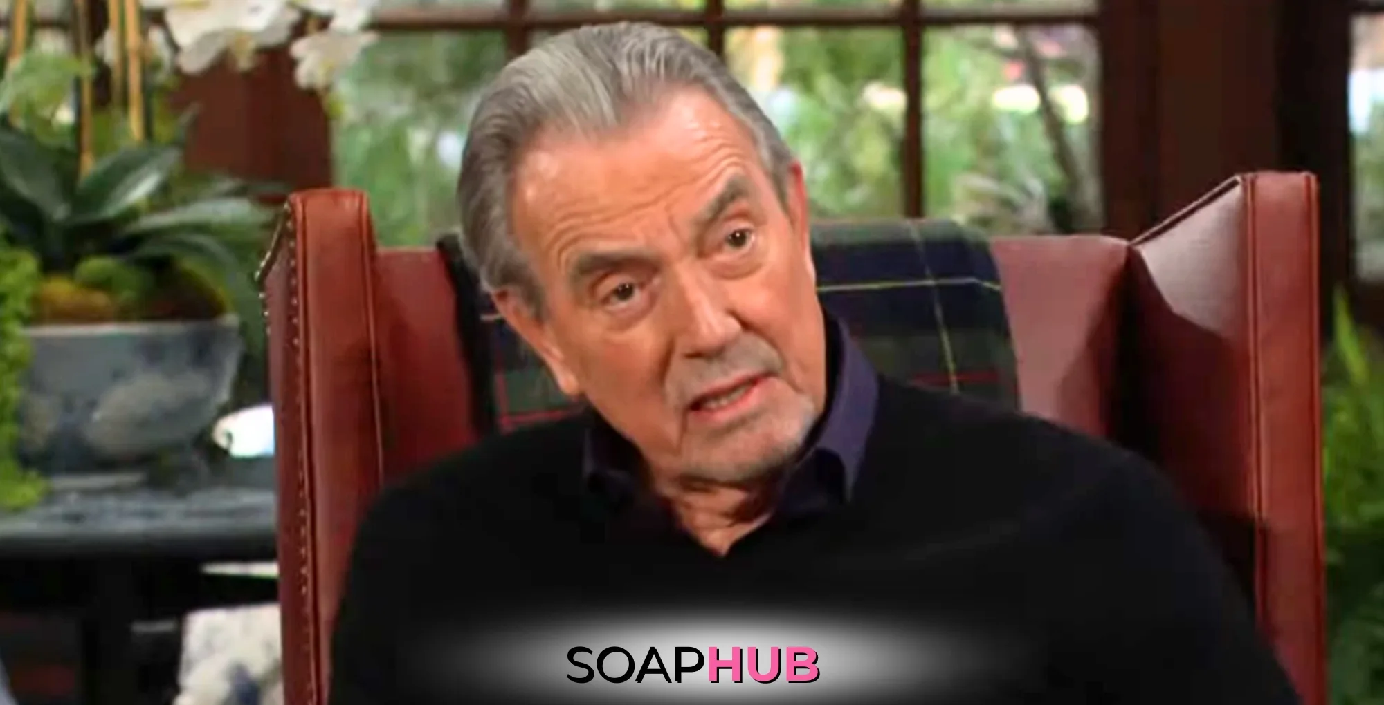 The Young and the Restless character Victor; with the Soap Hub logo underneath.