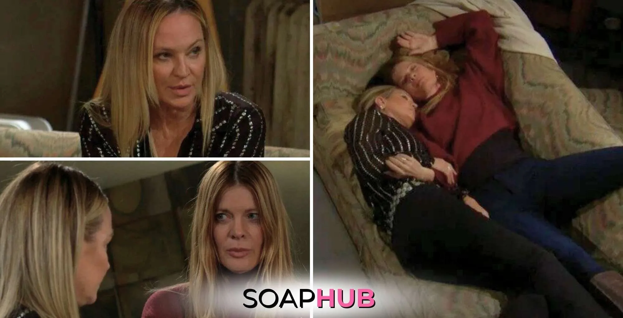 Young and the Restless Recap February 28 Phyllis and Sharon with the Soap Hub logo.